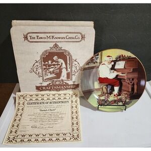 Edwin M. Knowles Christmas Collectors Plate Santa's Cheer Bradford Exchange‎ Lot